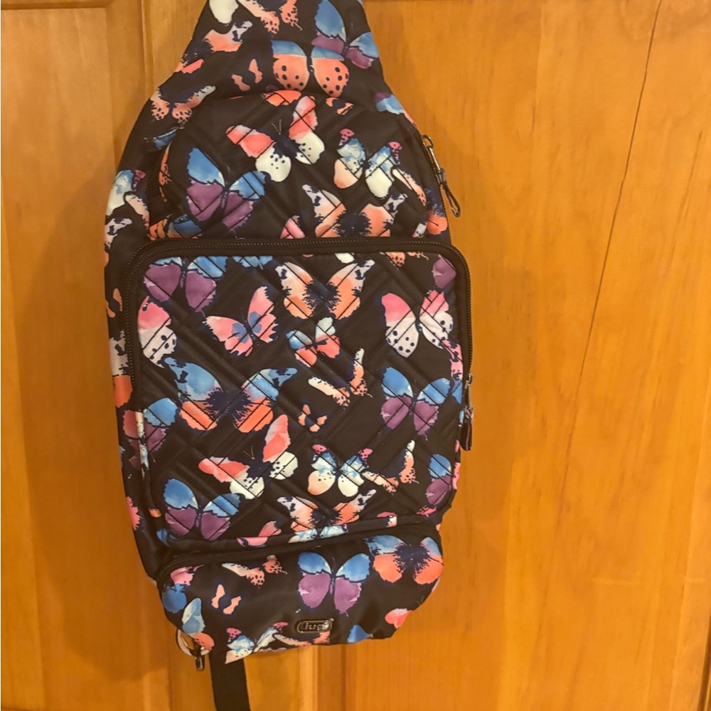 Lug Hovercraft sling in Watercolor Butterfly Backpack - Multicolor